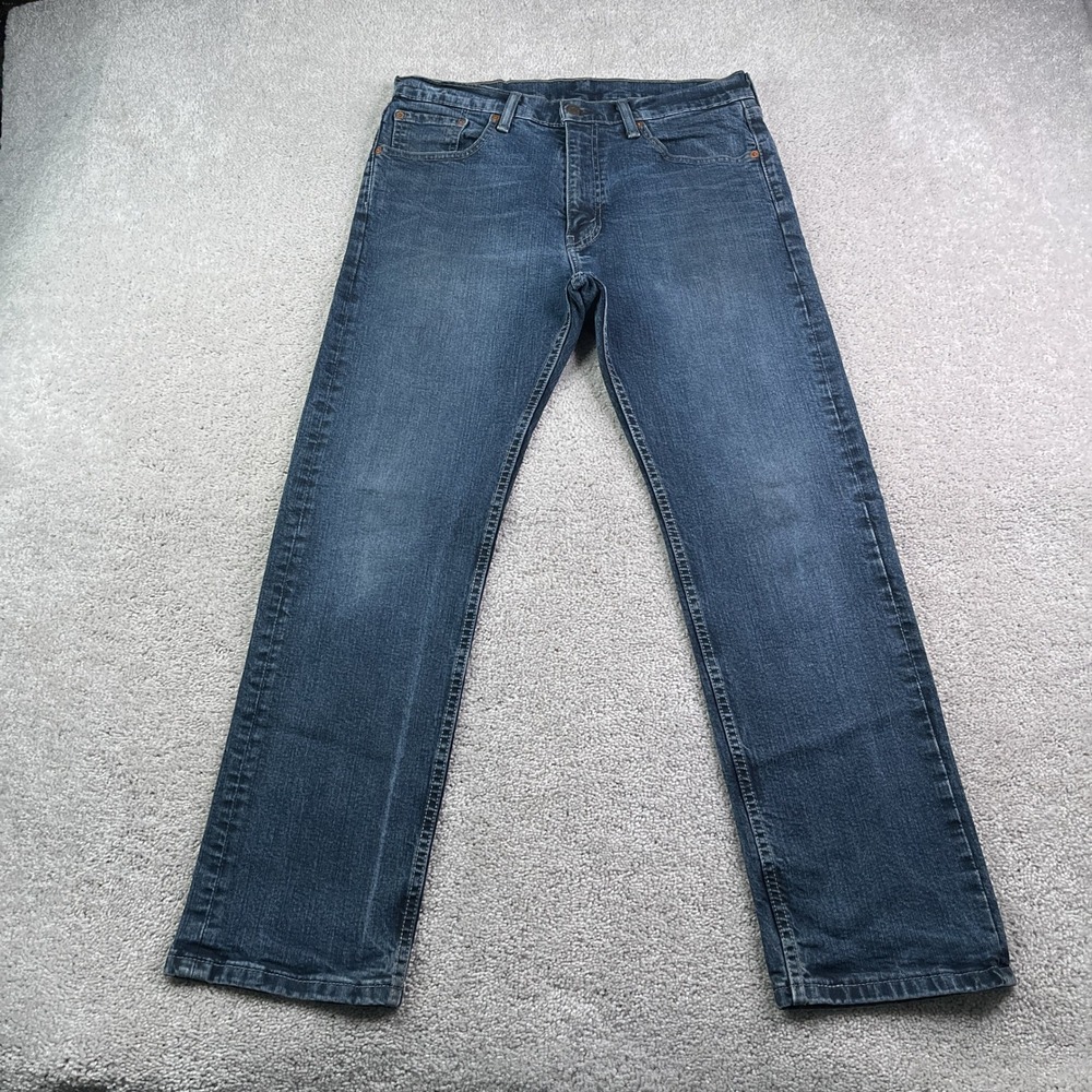 Levis Jeans Mens 33x30 Blue 505 Regular Fit Straight Leg Stretch Denim Pants